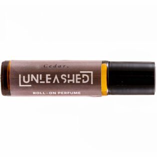UNLEASHED Cedar natural perfume bottle with pine, frankincense, rainforest and white musk notes